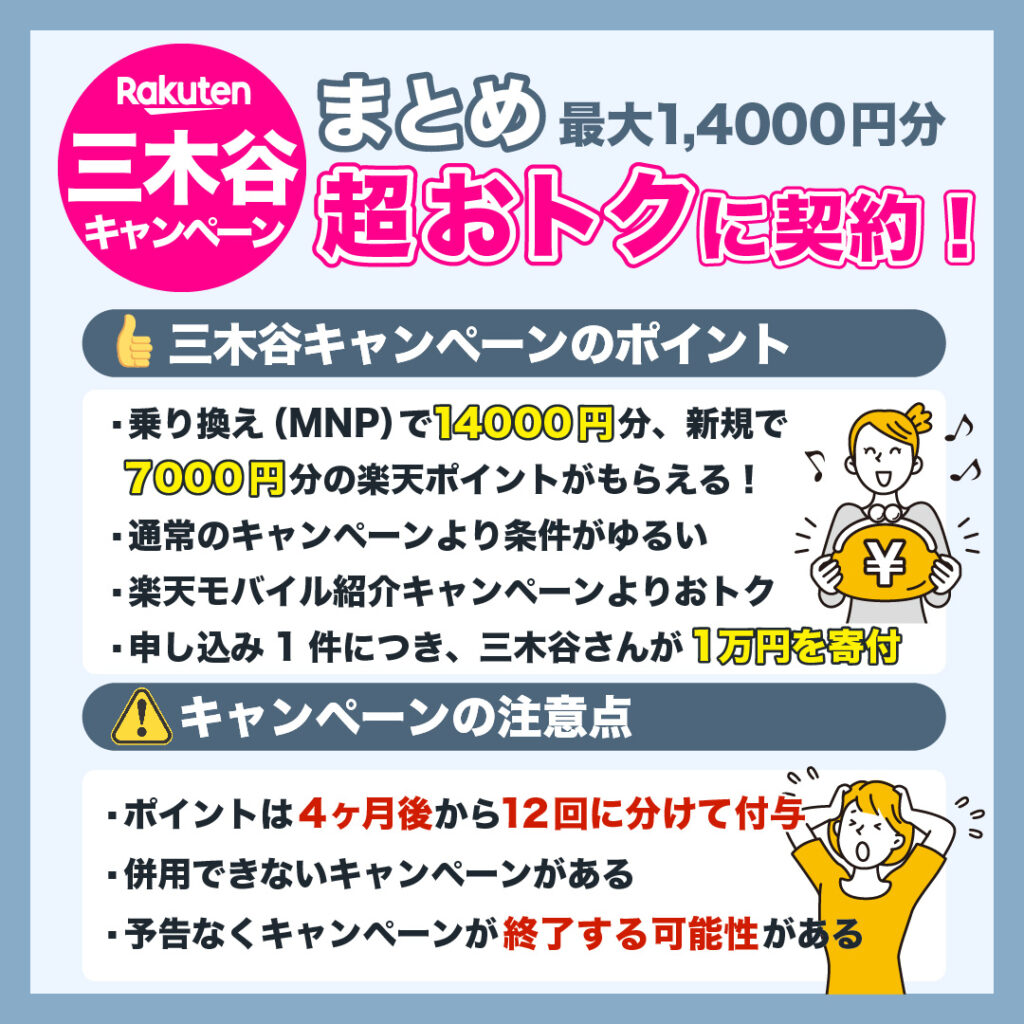 まとめ｜超おトクに契約できる三木谷キャンペーン