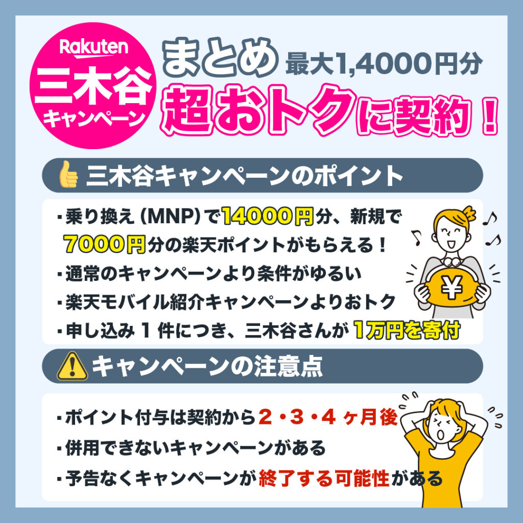 まとめ｜超おトクに契約できる三木谷キャンペーン