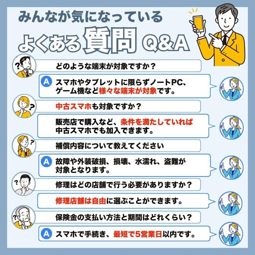 【Q&A】モバイル保険に関するよくある質問