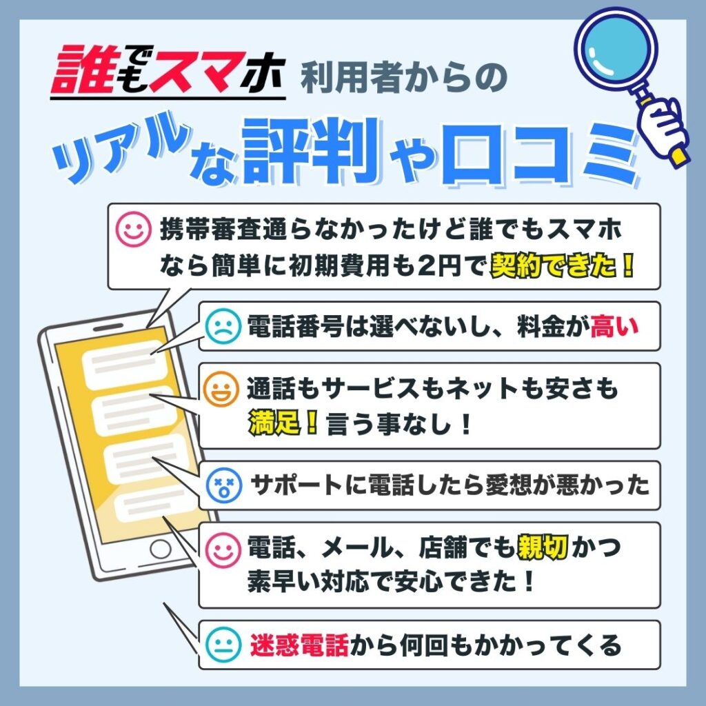 誰でもスマホ利用者のリアルな評判や口コミ
