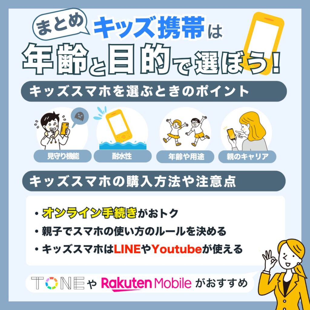 まとめ｜キッズ携帯は年齢と目的に合わせて選ぶのがおすすめ