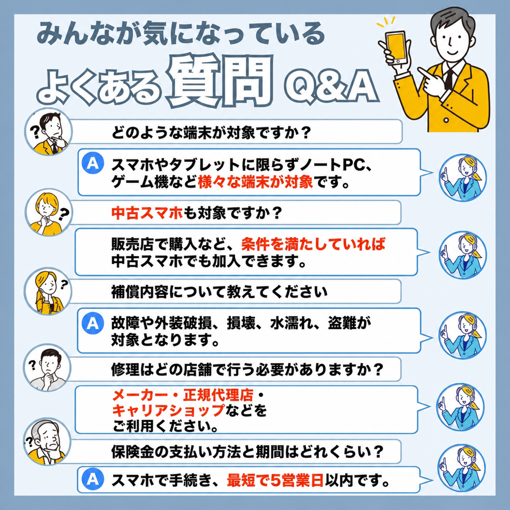 【Q&A】モバイル保険に関するよくある質問
